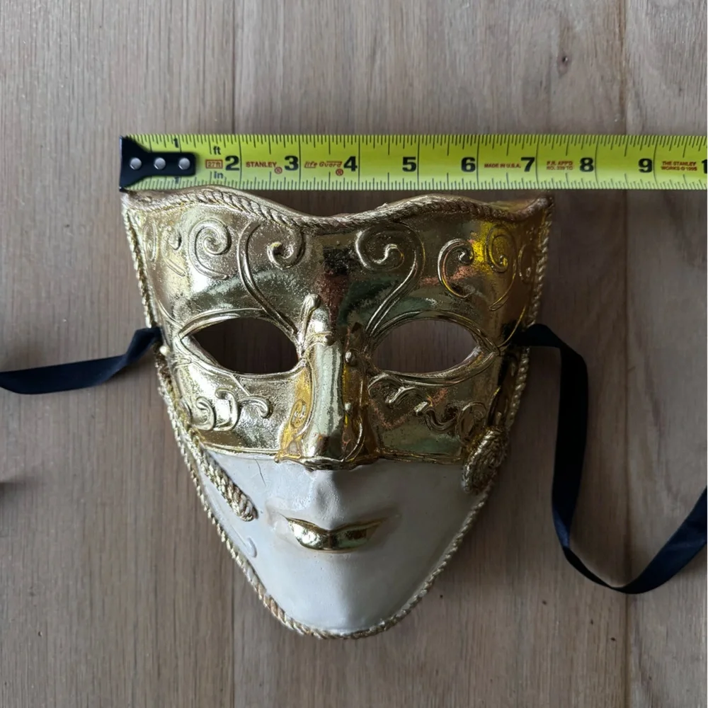 Gold and White Masquerade Mask